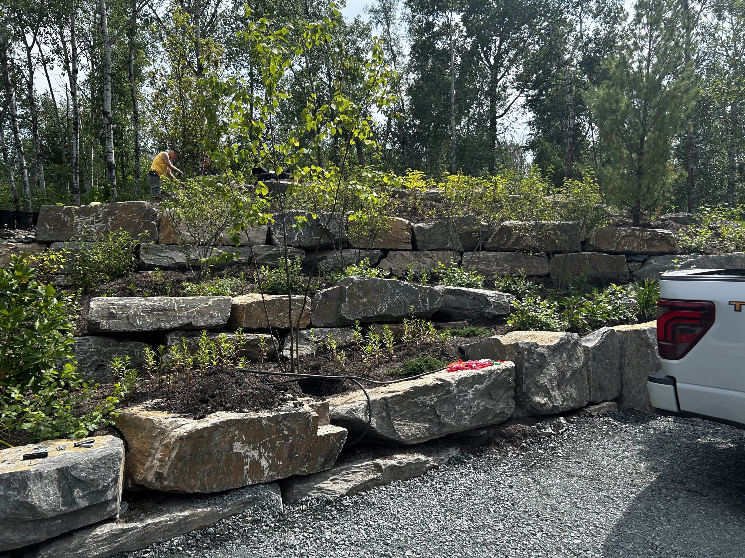 Natural Stone Wall -- Slope Stabilization